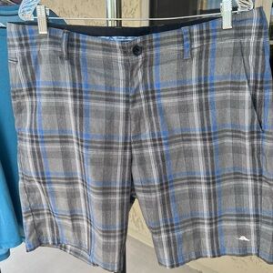 Tommy Bahama Mens Casual Nylon Stretch Plaid Shorts Size 36